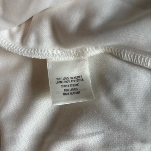 Francesca’s White Cami V-Neck Stripe Lace Illusion Waist Dress - Picture 11 of 11